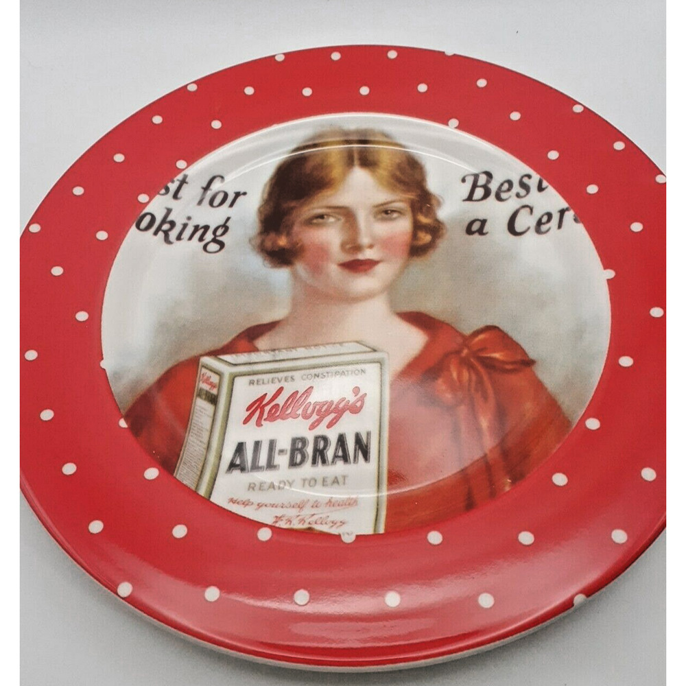 Vintage 1920's Style Kellogg's All Bran 8 1/4” Toast Plate 2005 Set of 4